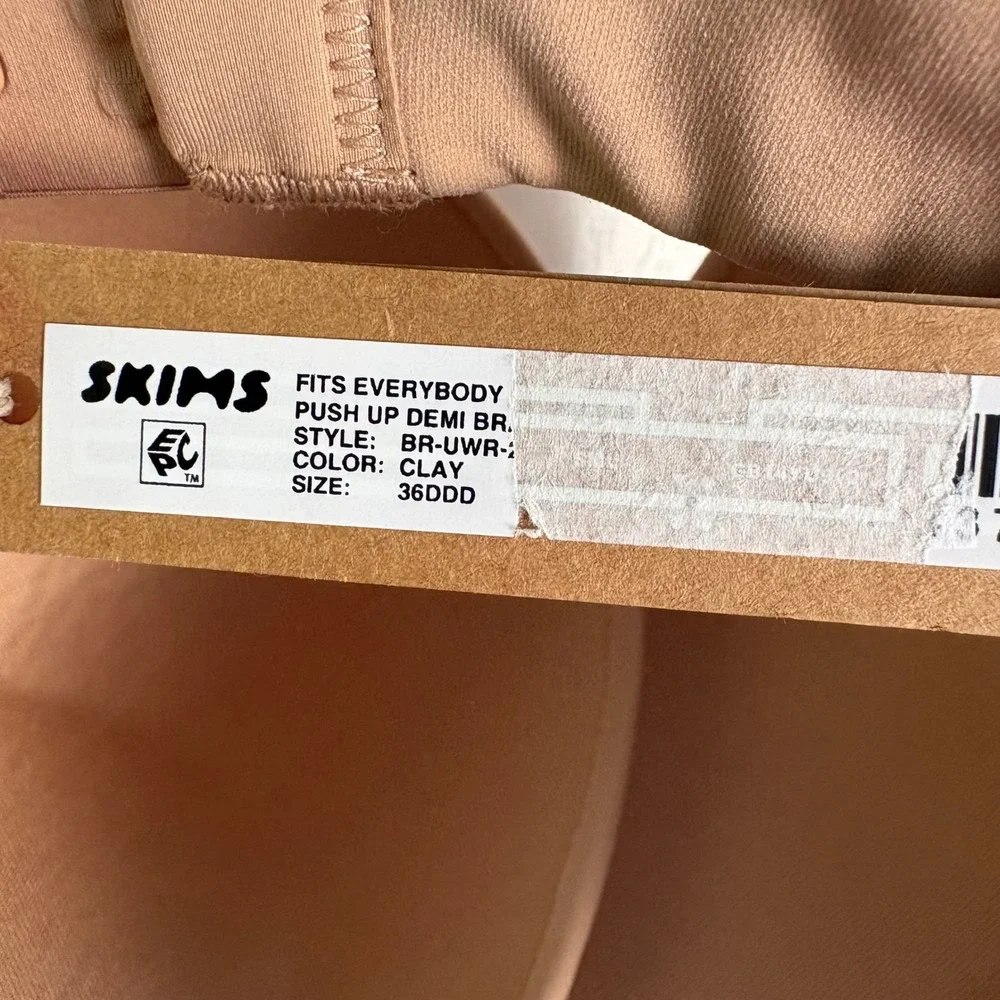 NEW SKIMS Push Up Demi Bra 36DDD Clay Fits Everybody Underwire BR-UWR-2410 - Picture 3 of 3